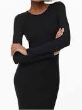 NWT The Base Boutique Rayon Rib Crewneck Bodycon Dress Size Small